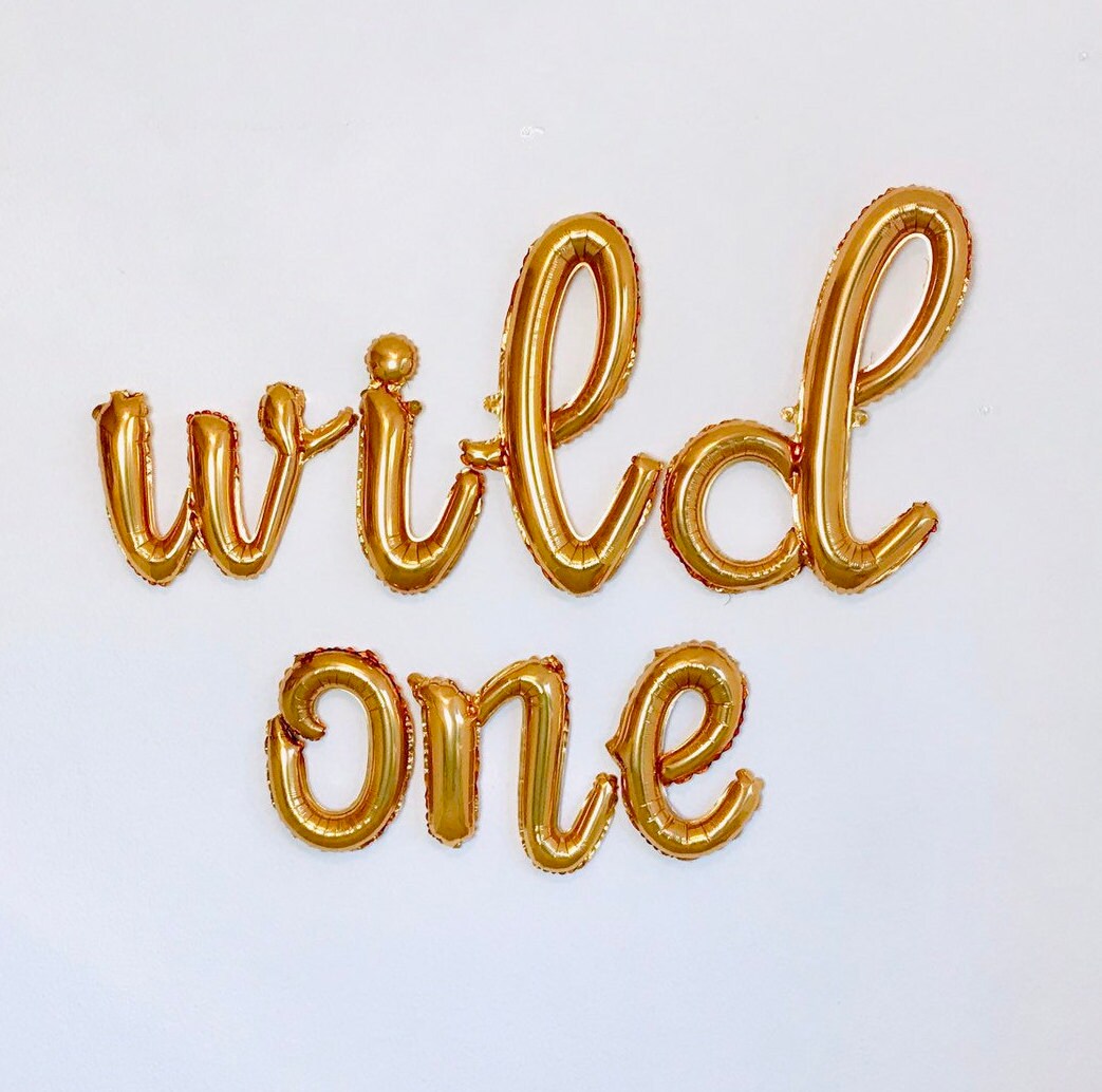 Wild One Script Letter Balloons Wild One Script Letters Wild Etsy Espana