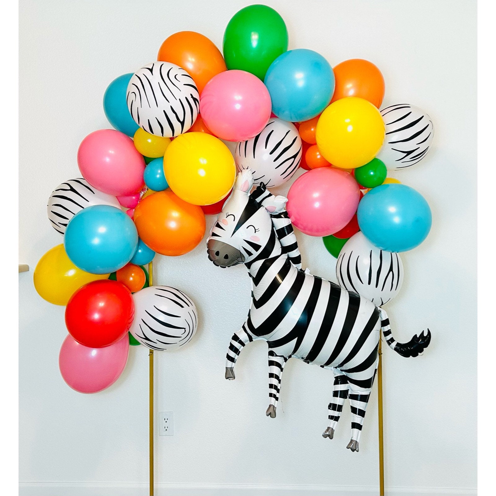 Set de 10 ballons à gonfler imprimé animaux