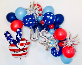 Patriotic Balloon Garland, USA Balloons, USA Party, Red White and Blue Balloons, Patriotic Balloons, Welcome Home Balloons, 4th of July