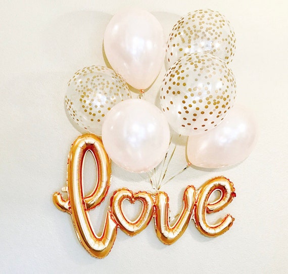 New Gold Love Balloons, Gold Love Script Balloon, Gold Love Script, Gold Love, Love Balloons, Love Banner, Love Script, Engagement Balloons, Il_570xn