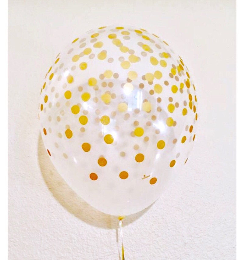 Confetti Look Balloons Gold Polka Dot Balloon Clear and Gold Etsy