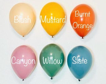 Boho Rainbow Latex Balloons Boho Rainbow Muted Rainbow Mustard Burnt Orange Blue Slate Canyon Willow Boho Party Modern Rainbow Animal Parade