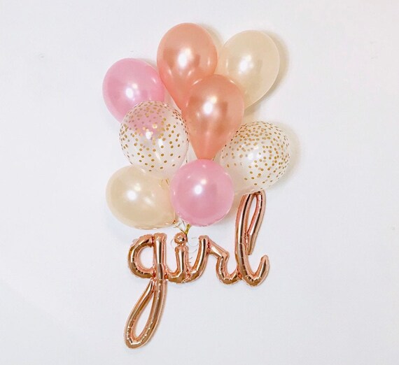 Rose Gold Girl Balloon, Girl Script Balloon, Girl Balloon, Rose Gold Girl, Rose Gold Girl Script, Rose Gold baby Girl Shower, Il_570xn