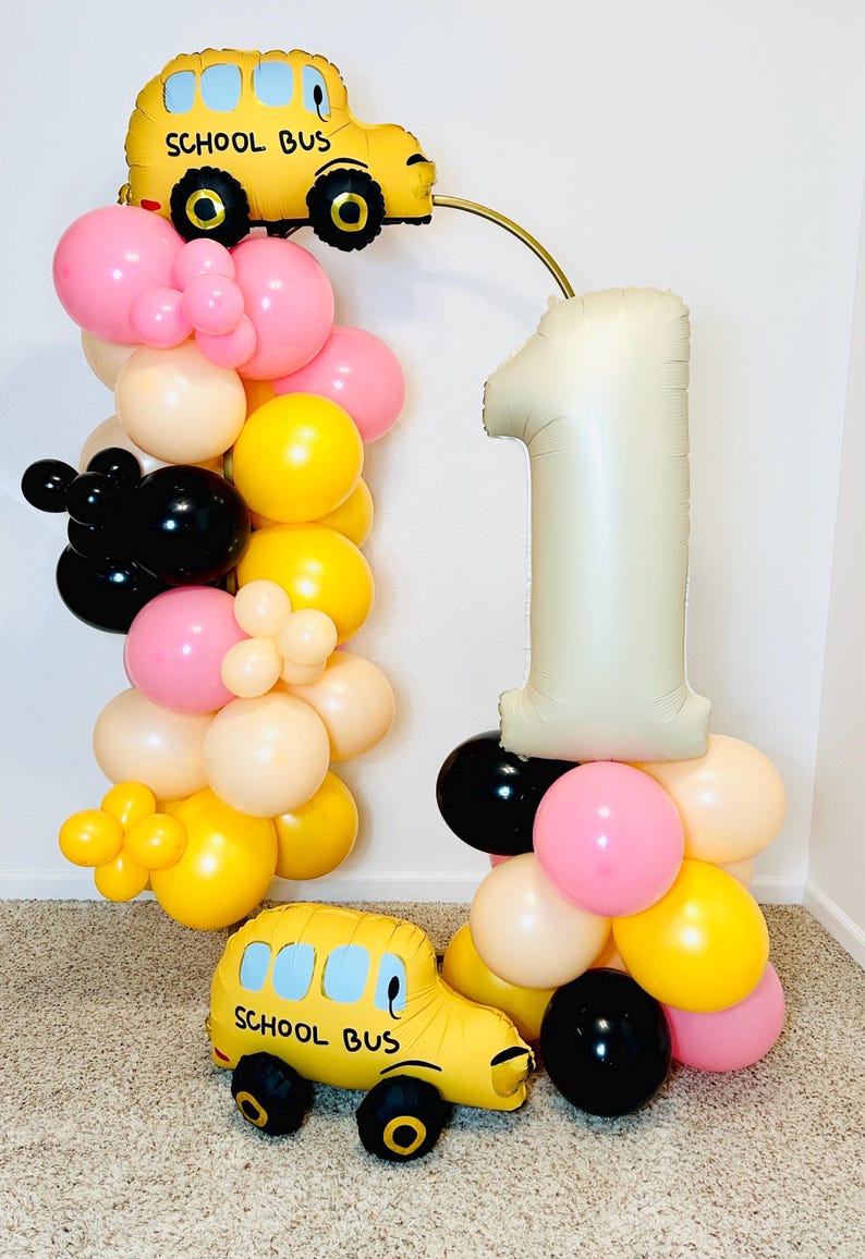 School Bus Party School Bus Balloon 100 Days of School Teacher ...