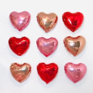 Valentine Balloon Backdrop, Heart Balloon Wall, Red Heart Balloons ...