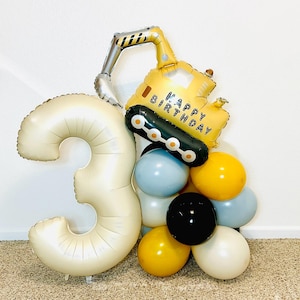 Construction Balloon Digger Birthday Construction Party Construction Birthday Im digging 3 Builder Party Construction Balloons im Diggin it