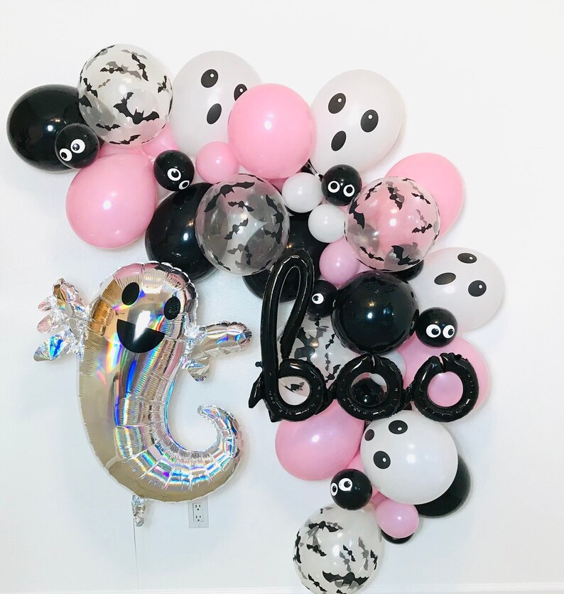 Pink Halloween Balloon Garland Two Spooky Pink Halloween Etsy