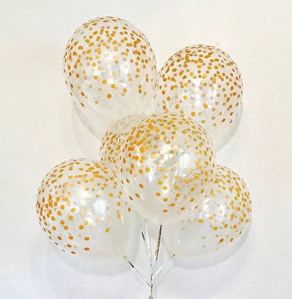 Gold confetti balloons deals