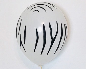 Zebra Print Black 12" Latex Balloons Packs of 10 25 or 50.