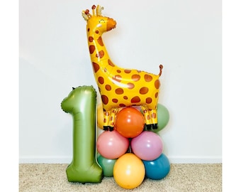Party Animal Balloon Safari Animal Balloon Animal Parade Safari Birthday Wild and Three Zoo Party Zoo Animals Safari Balloon Giraffe Balloon