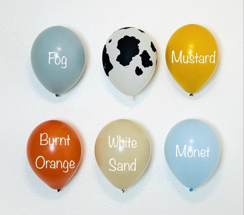 Toddler Story Balloons, Muted Cowboy Colors, Cowboy Balloon Garland image 4