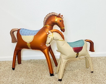 Horse balloon Standing Horse Birthday Farm Party First Rodeo Birthday Farm Birthday Party Cowboy Birthday Brown Horse balloons Tan Horse