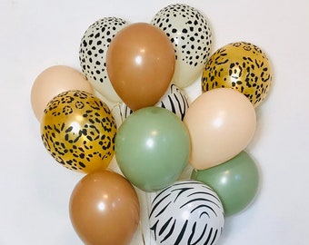Ballons Animaux Safari, Ballons Guépard, Ballons Safari, Safari Baby Shower, Anniversaire Safari, Fête Safari, Fête Animale, Ballon Léopard