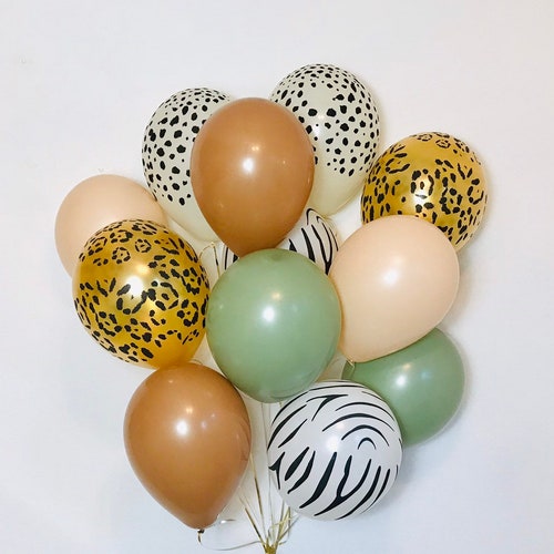 Safari Animal Balloons Cheetah Balloons Safari Balloons Etsy