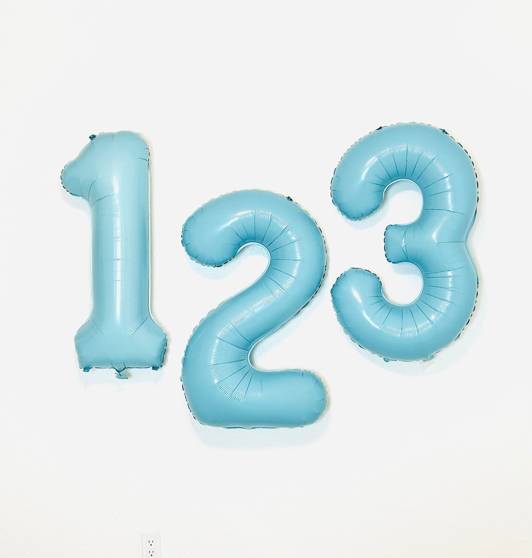 Baby Blue Number Balloons, Blue Number 1 Balloon, Blue Number 2 Balloon