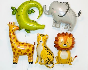 Safari Animal Balloons, Cheetah Balloon, Giraffe Balloon, Safari Party, Two Wild, Party Animals, Alligator Balloon Safari Party Zoo Balloons