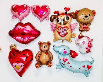 Valentine Balloon Valentine party Puppy Valentine Lip Balloon Dog Valentine Balloon Valentine Bear Kid Valentine Party Valentine Party Decor