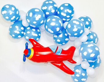 Airplane Balloon, Cloud Balloon, Cloud Balloon Garland, Airplane Birthday, Clouds, Time Flies Birthday, Time Flies Party, Airplane Party,