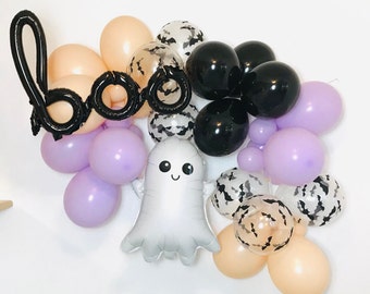 Pastel Halloween Balloon Garland, Boo Im two, Two Spooky Balloon Garland, Little Boo is Two, Spooky One Birthday, Monster mash garland,