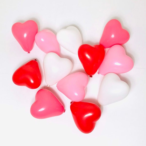 6 Inch Heart Balloons, Heart Balloons, Red Heart Balloons, Mini Heart Balloons, Heart Shaped Latex, Pink Heart Balloons, red and pink hearts