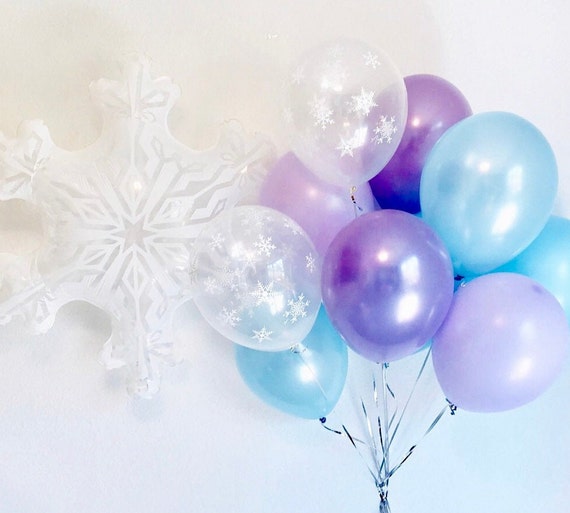 Snowflake Balloons, Frozen Inspired Birthday, Purple and Blue Balloons, Snowflake Party, Purple and Blue Balloons, Frozen Inspired Balloons Il_570xn