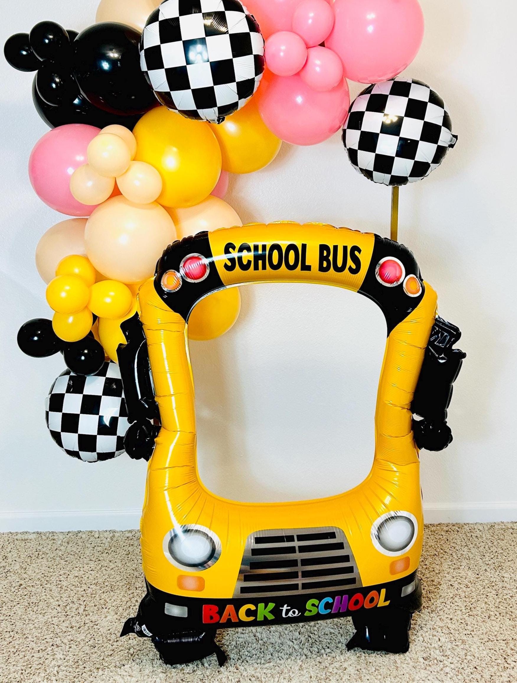 Back to School Balloon, School Bus Frame, Pencil Balloon, First Day of ...