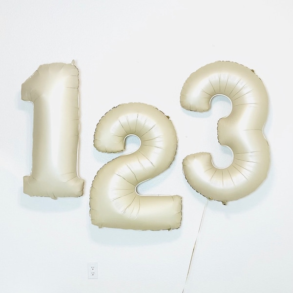 White Sand Balloon, Cream Number Balloon, Beige Number Balloon, Tan Number Balloon, Jumbo Number Balloon, Boho Birthday, Groovy birthday