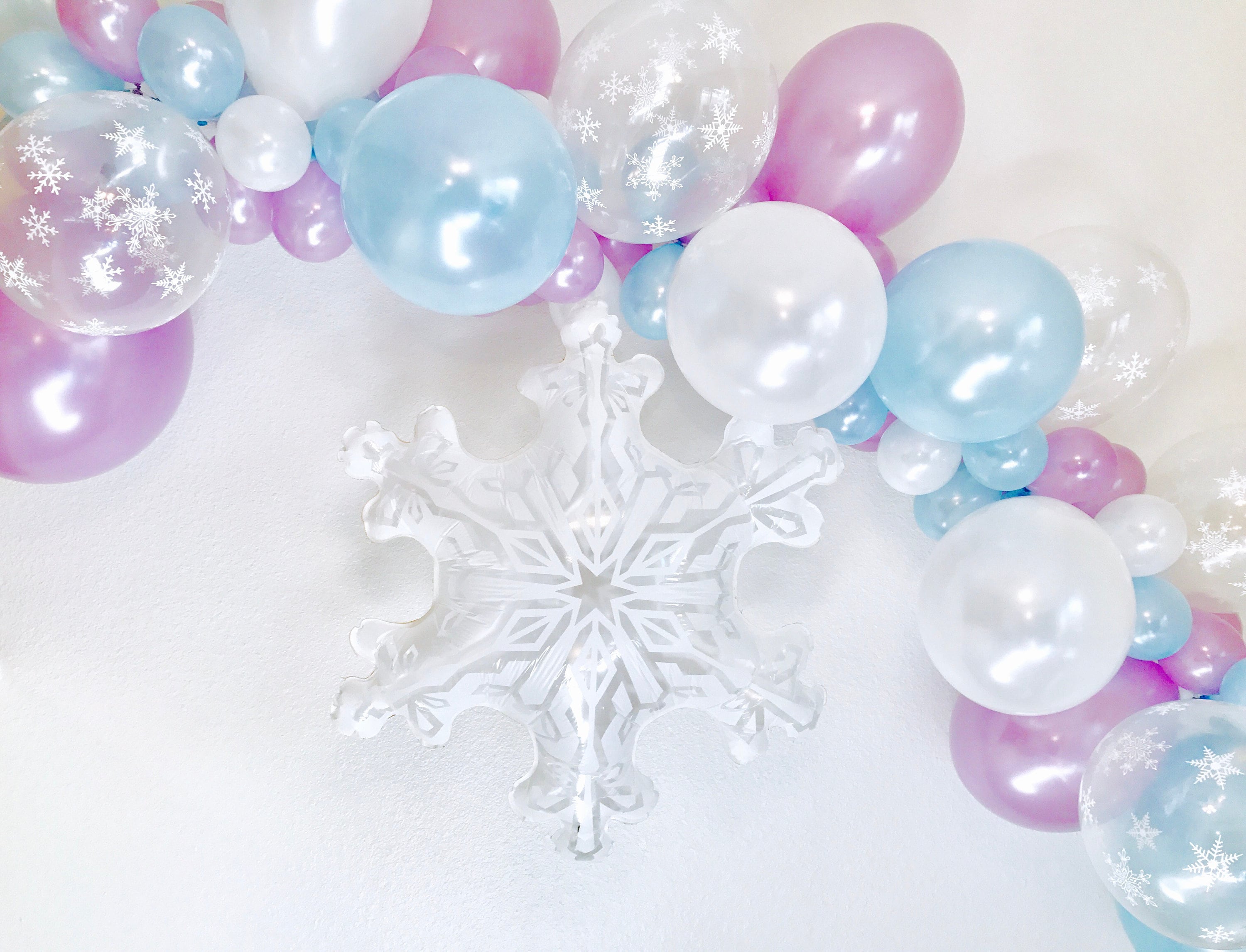 Balloon Garland Snowflake Balloon Garland Winter Wonderland Etsy