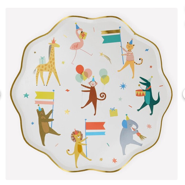 Animal Parade Plates Safari Birthday Party Animal Banner Safari Animal Plates Circus Animal Birthday Safari Animal Plates Safari