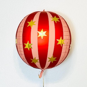 Circus Red Starry Balloon Vintage Circus Birthday Circus Balloons Circus Party Red Star Balloon Circus 1st birthday Circus Party for Kids