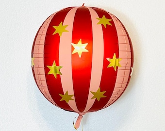 Circus Red Starry Balloon Vintage Circus Birthday Circus Balloons Circus Party Red Star Balloon Circus 1st birthday Circus Party for Kids
