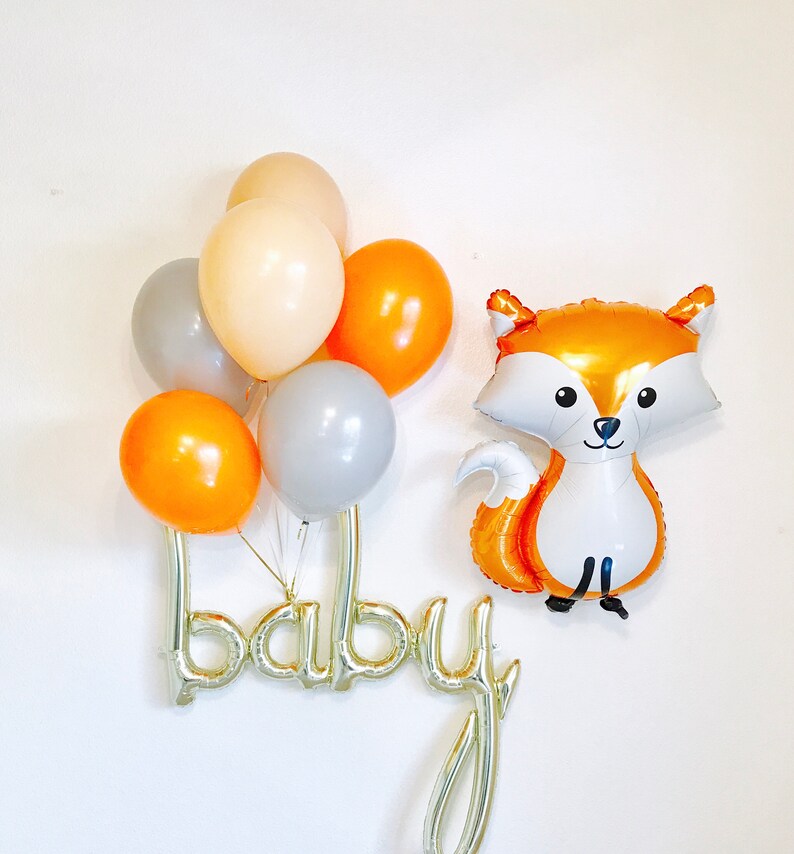 Woodland Baby Shower Woodland Fox Balloon Modern Fox Fox Etsy
