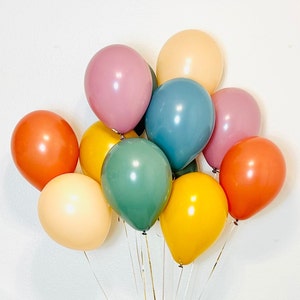 Boho Rainbow Latex Balloon Muted Rainbow Balloons Boho Rainbow Party Animal Balloons Animal Parade Burnt Orange Mustard  Muted Rainbow Boho