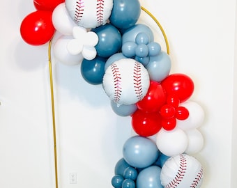 Baseball Balloon Garland Baseball 1st Birthday Rookie of the Year Birthday Rookie Season Boy Baseball Party Sports Birthday Party Home Run