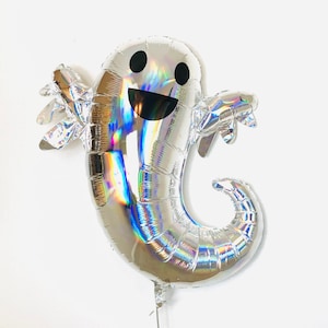 GHOST Balloon, Cute Ghost Balloon, Holographic Ghost Balloon, Ghoul Gang Party, Spooktacular Birthday, Boo Bash, Kid Halloween Party, Ghost