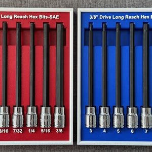 Pittsburgh 3/8" Drive 7pc Hex Bit Socket Organizer Tray | SAE or Metric | Harbor Freight Tool Tray