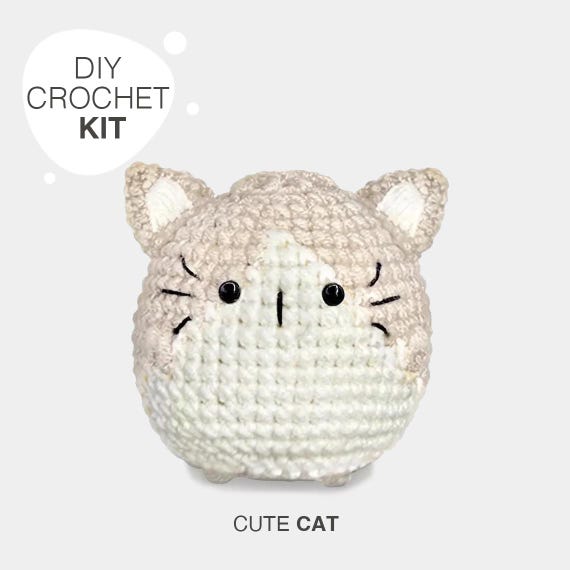 Cute Cat Amigurumi Crochet Kit for Beginners