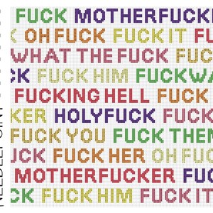 Zero F%cks Pillow Pattern, needlepoint, cross stitch