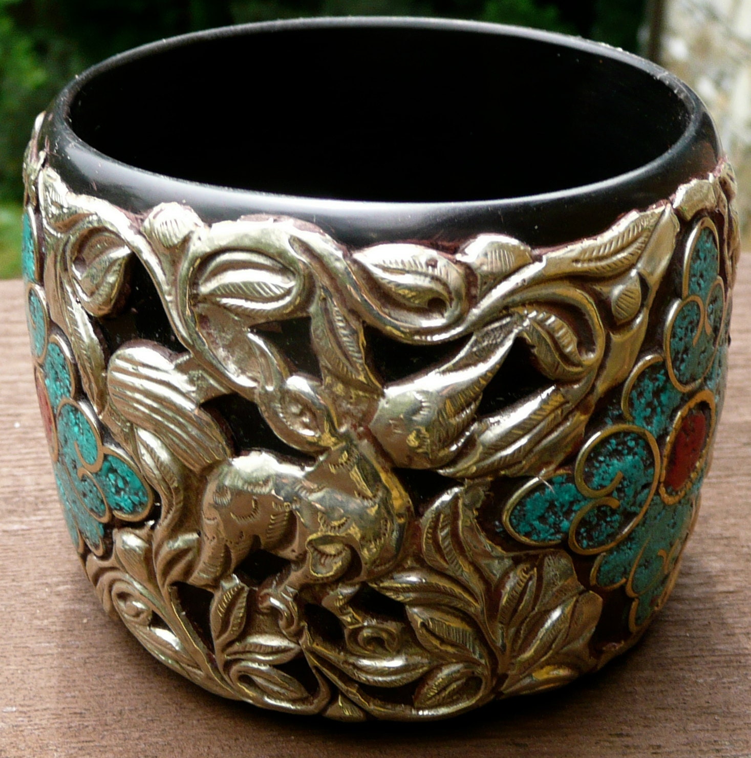 アクセサリー Tibet vintage- bangle Huge Ornate Vintage Tibetan Bangle, Bracelet, Cuff