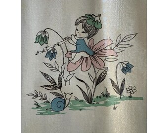 VTG Wallpaper Roll Plus Scraps Whimsical Fairies & Animals 23"x 117" Roll HTF