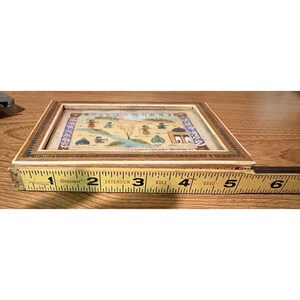 VTG Persian Miniature Painting On Camel Bone Panel In Khatam Frame 6" X 4" OOAK image 7