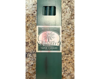 Juego de 10 velas cónicas navideñas rojas y verdes de 25 cm (10 pulgadas) de Williams Sonoma, año 2004.