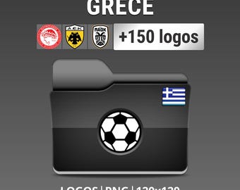Greece - Pack of 150 Greek Football Club Logos - Superleague Elláda