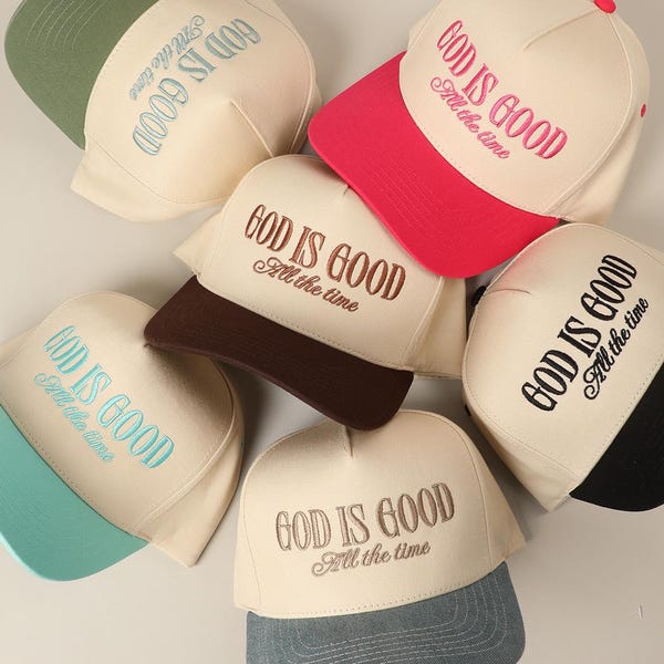 Custom Embroidered "God Is Good" Trucker Hat: Trendy Caps