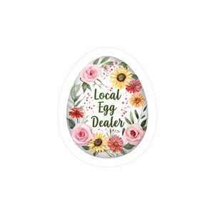 Floral Kiss-Cut vinyl sticker - ontwerp lokale eierhandelaar, perfect voor Pasen, lentedecor, eierdoos, tuinliefhebbers, woondecoratie