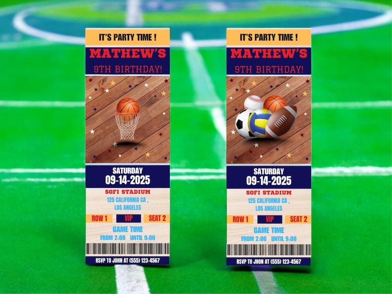 Sports Ticket Invitation: Editable Canva Template (digital Download) - Etsy