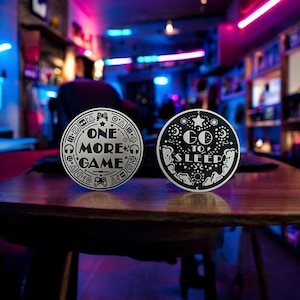 Gamer Flip Coin: One More Game vs Go To Sleep Decision Maker