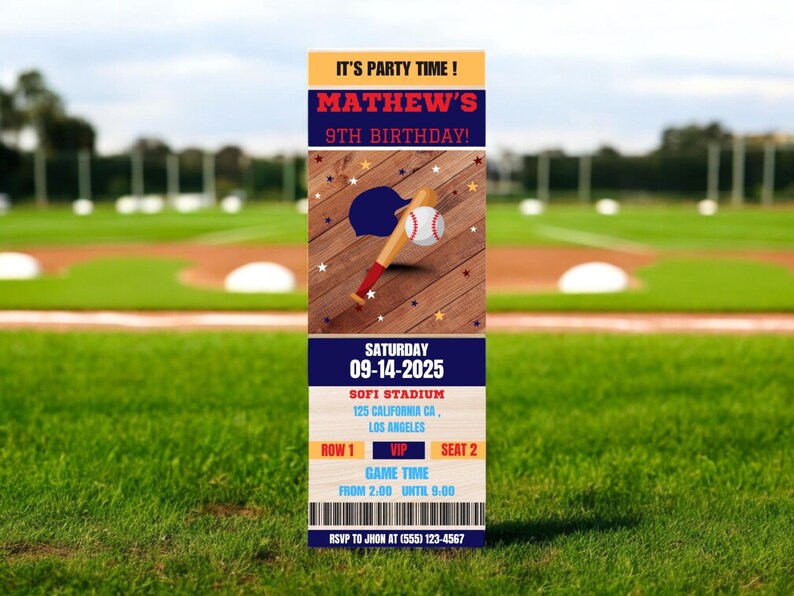 Sports Ticket Invitation: Editable Canva Template (digital Download) - Etsy