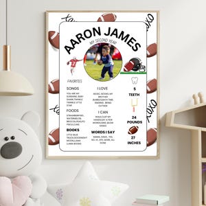 Art mural sport pour chambre de garçons, décoration de chambre d'enfant sur le thème du sport, impression d'art mural football, art mural thème sport 1er anniversaire, art sportif imprimé