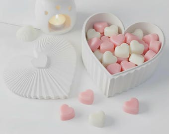 Mini Heart Wax Melts | Coconut Beeswax Blend, 3D Printed Container